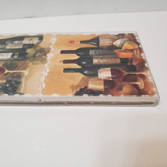 Wine Theme Stone Coasters, set of 4, Absorbent, Cork Backed, Tuscan Decor, NWT - Picture 6 of 7